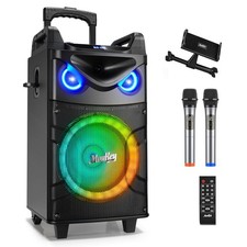 Karaoke Machine, 12" Woofer PA System, Portable Bluetooth Speaker with 2 Wire...