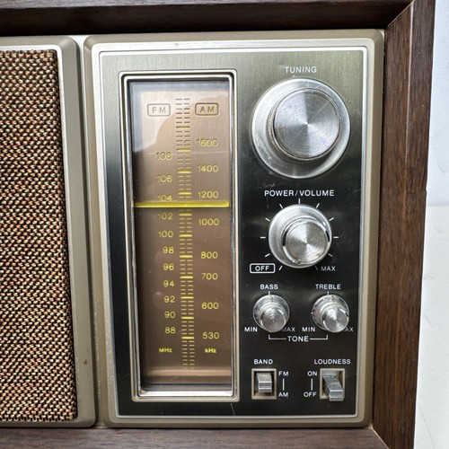 Sony Tabletop Radio AM/FM 1970s ICF-9550W High Fidelity Woodgrain Lights Tested - Picture 4 of 14
