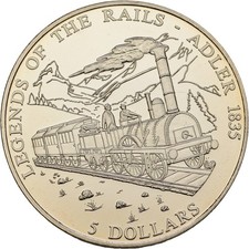 Liberia 5 Dollars 1835 Adler  27,9 g Original  Münze #LAK195