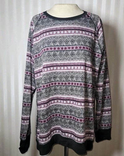 Climate Right By Cuddle Duds Sz 2XL Long Sleeve Very Soft Sweatshirt Paisley EUC - Picture 2 of 7