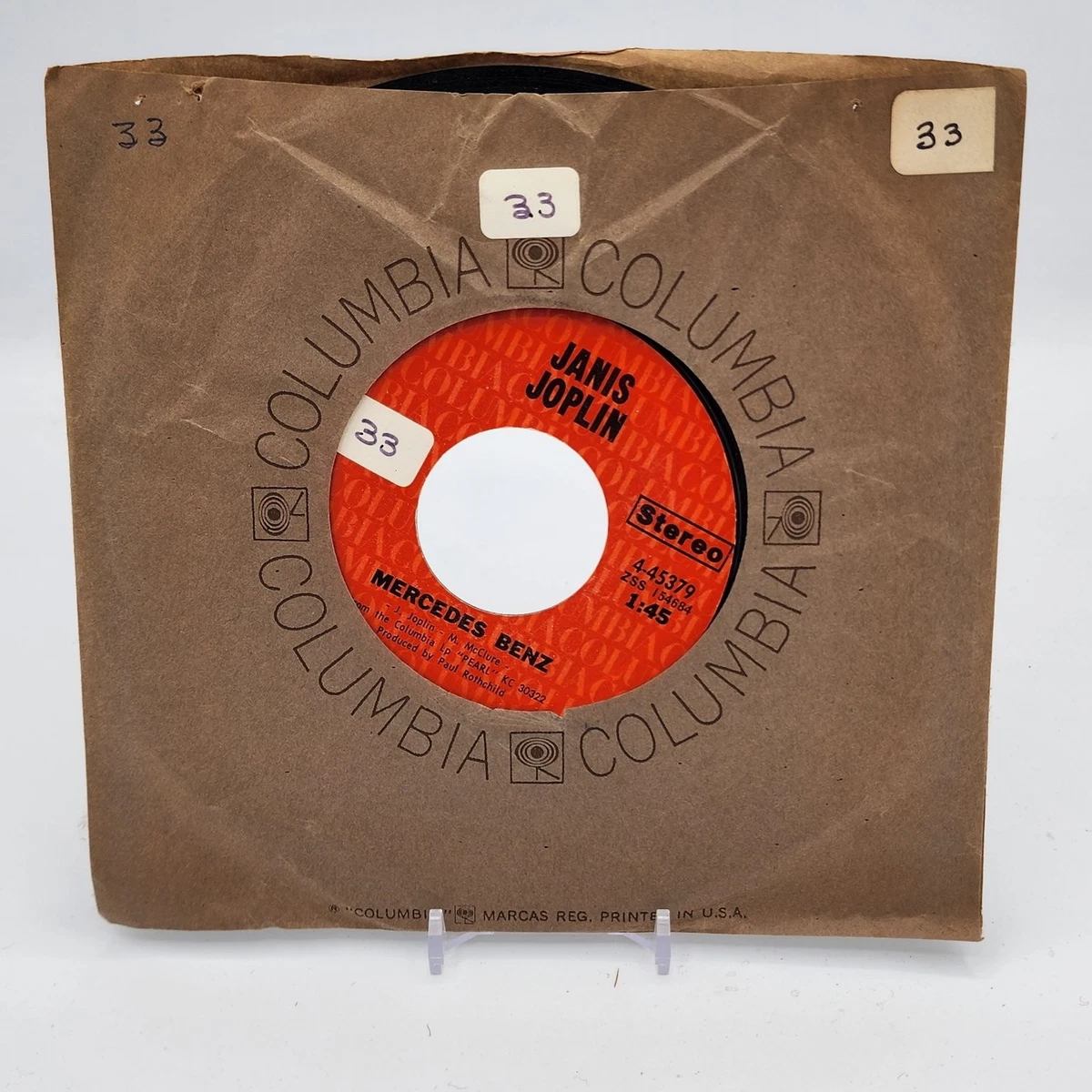 JANIS JOPLIN「ダウン・オン・ミー」7インチ レコード【特価】中古 Janis Joplin 7