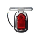 Chrome Tombstone Taillight Brake Stop License Plate Light For Harley Cafe Racer