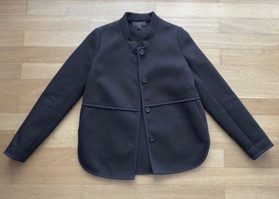 J.CREW Kastige Damen Jacke Herbst Blazer Schwarz Blau US Gr. 2 XS Übergangsjacke