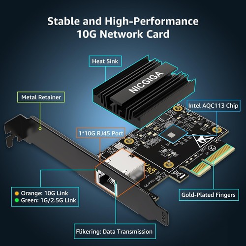 10G Network Card 10g PCI-e Gigabit Etyernet Card Nicgiga