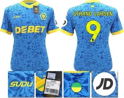 BNWT 2025/2026 WOLVES F.C.  SUDU THIRD SHIRT STRAND LARSEN 9 /SMALL