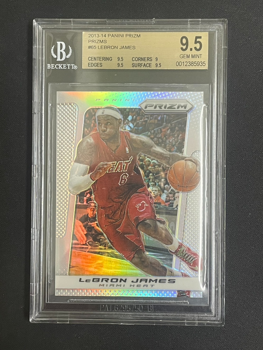 LeBron James 2013-14 Panini Prizm BGS 9.5 Gem Mint Silver Prizm #65
