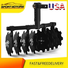 Heavy-Duty 32" Cut Width Disc Plow Harrow with 2" Receiver for ATVs/UTVs