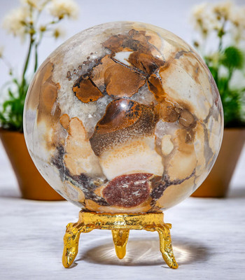 White KING COBRA Crystal Stone Healing Reiki Gemstone Decor Sphere Gift 75mm