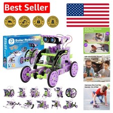 STEM Solar Robot Set - 12-in-1 DIY Kit for Aged 8-14 with 190 Educational Pieces