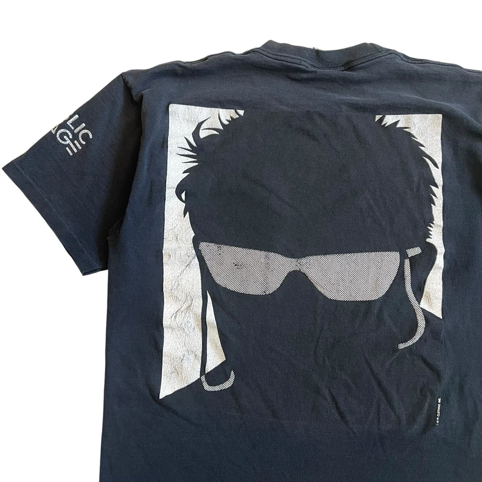 Camisa De Colección Años 80 90 Imagen Pública Negra Ropa de Calle Surf Skate Punk Playa Talla L Foto 2 de 4