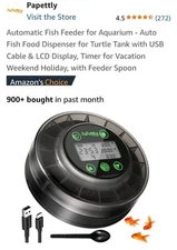 Papettly Automatic Fish Feeder for Aquarium - Auto Fish Food Dispenser