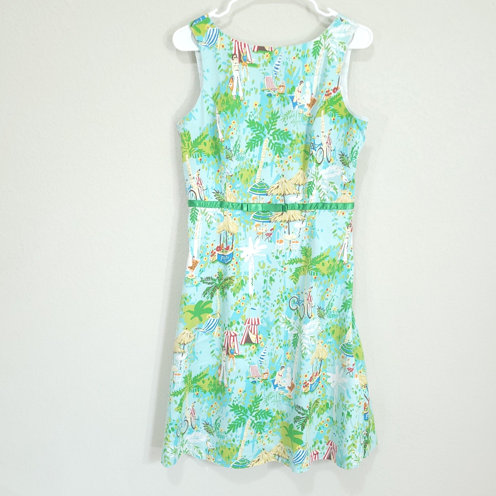 Sangria Dress Womens Size 8 Beach Tropical Sleeveless Fit and Flare Summer