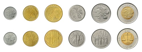 Ethiopia 1 Santeem - 1 Birr 6 Pieces Set, 1977-2020, KM #43.1-78, Mint