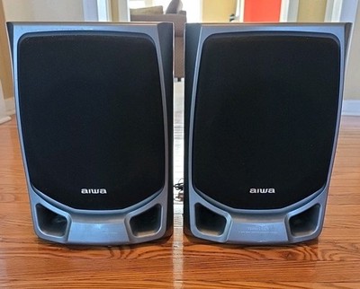 AIWA Stereo System Speakers Pair Bookshelf SX-NA10 6 Ohm Wired