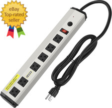 Heavy Duty Power Strip Surge Protector 20 Amp, High Amp Industrial Shop Garage M