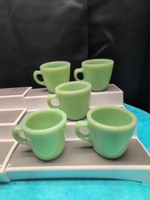 Lot Of 5 Fire King Jadeite Coffee Mugs Cups Vintage MCM