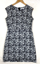 Max Studio Sheath Dress Womens 10 Black White Tweed Jacquard Career Office Work