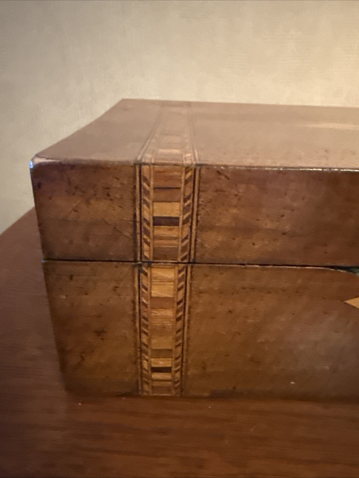 Antique 19th Century Inlaid Walnut Marquetry Box Victorian Jewellery Writing