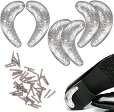 Metal Heel Plates 3 Double Half Moon Sole Guard Repair Pads Silvery