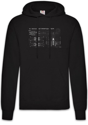 Red 5 Blueprint Herren Hoodie Star Rebel X Wars Wing Alliance X-Wing Sci-Fi