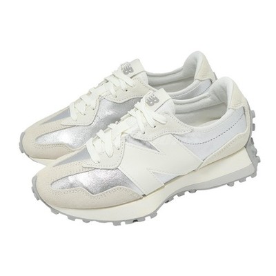 New Balance 327 NB Beige Metallic Silver Women Casual Lifestyle Shoes WS327GLA-B