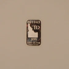 U.S. State Silver bar .999 1ozt Proof - ID/Idaho - 001043/041785