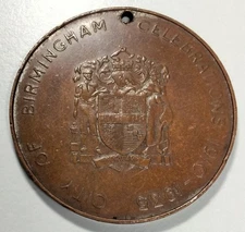1935 BIRMINGHAM KING GEORGE 5th KGV JUBILEE COMMEMORATIVE SOUVENIR MEDAL
