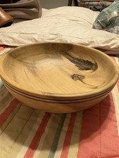 Handcrafted Poplar Wood Bowl, 7 Inches In Diameter 3 Inches Tall