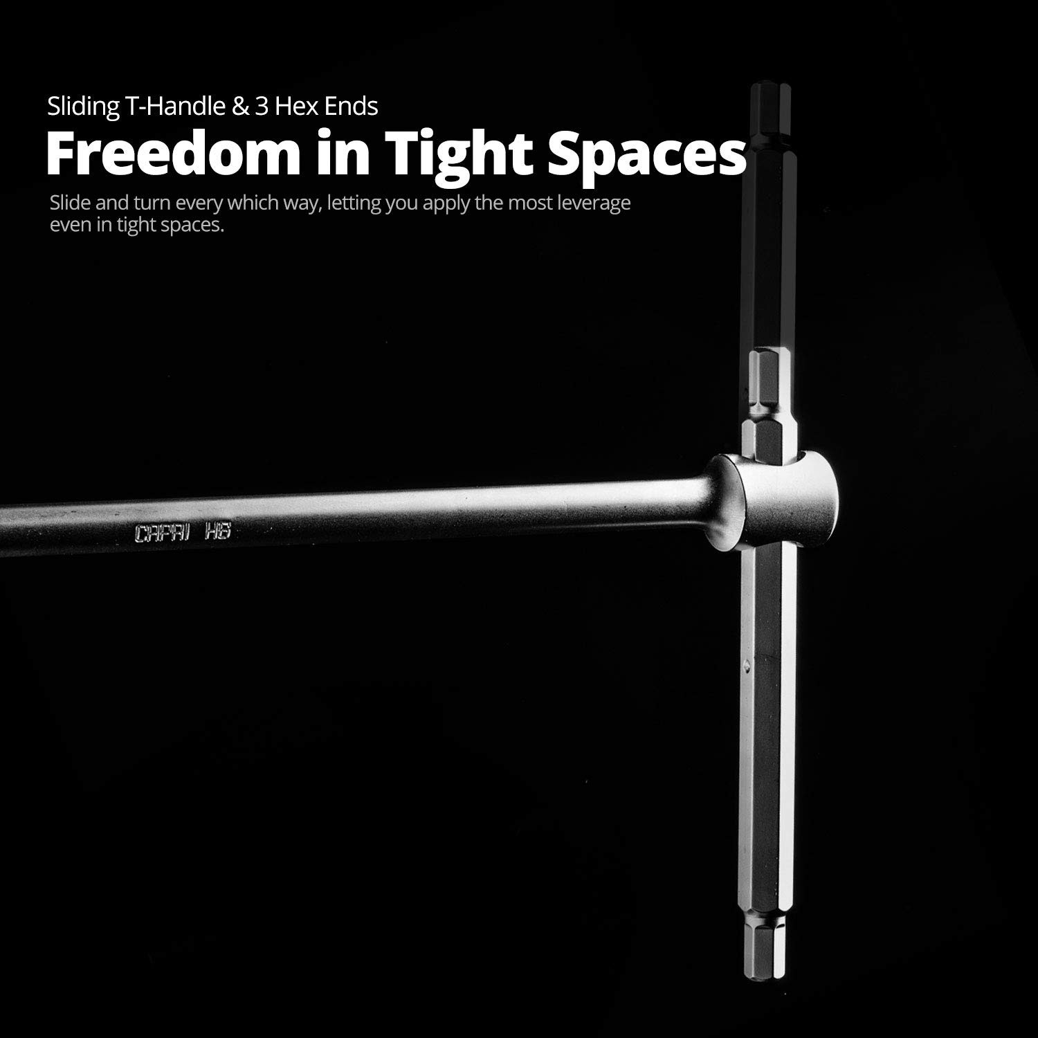 Capri Tools Sliding T-Handle Hex Wrench Set with Mechanic's Tray, 8-Piece (CP130