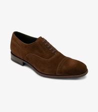 Handmade Cap Toe Brown Suede Genuine Leather Oxford Lace Up Formal Office Shoes