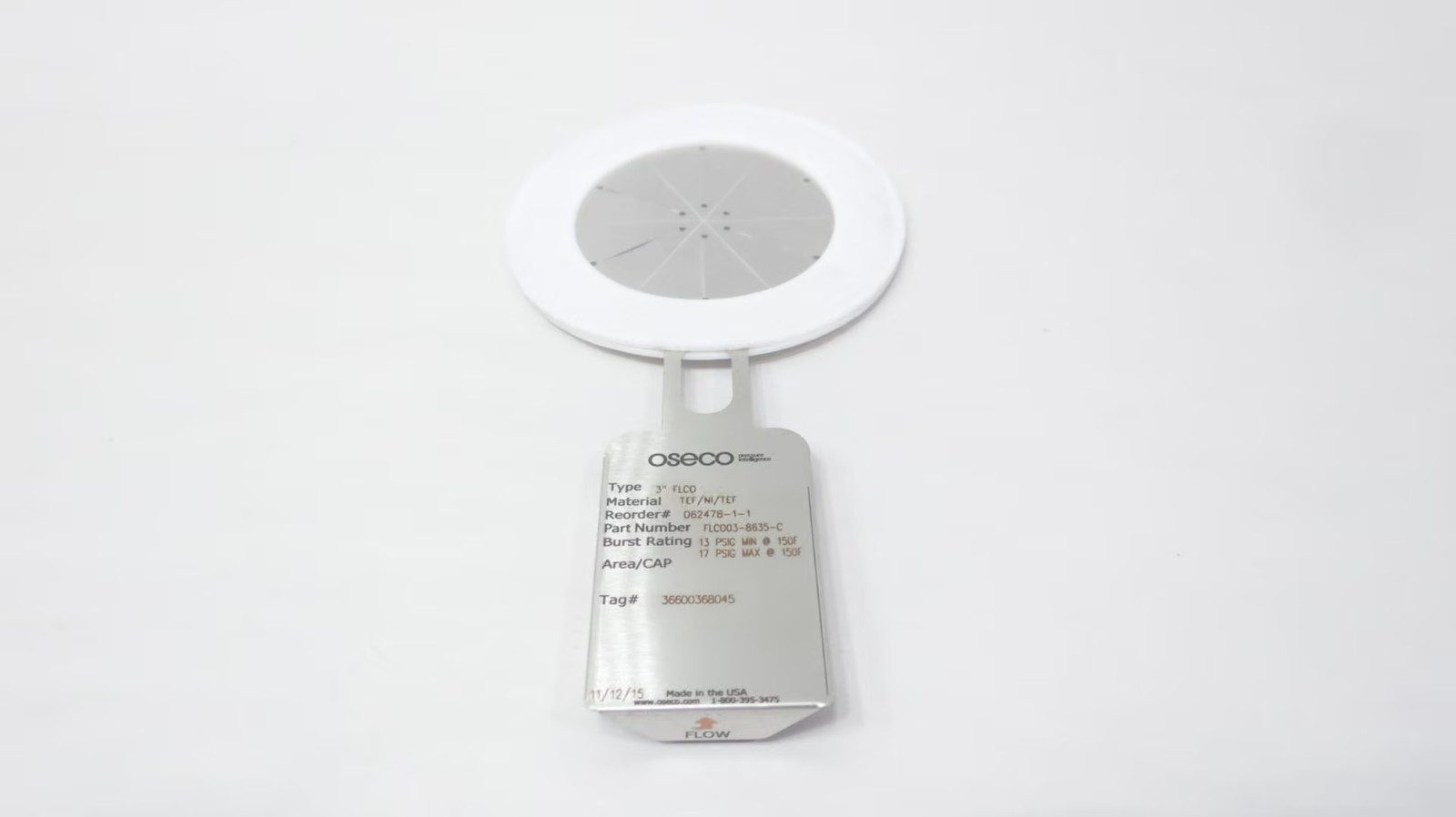 Oseco FLCO03-8635-C Low-pressure Rupture Disc 17psig