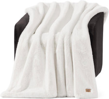 Euphoria Faux Fur Throw Blanket, Warm Fluffy Throw for Couch or Bed, Luxury Bedr
