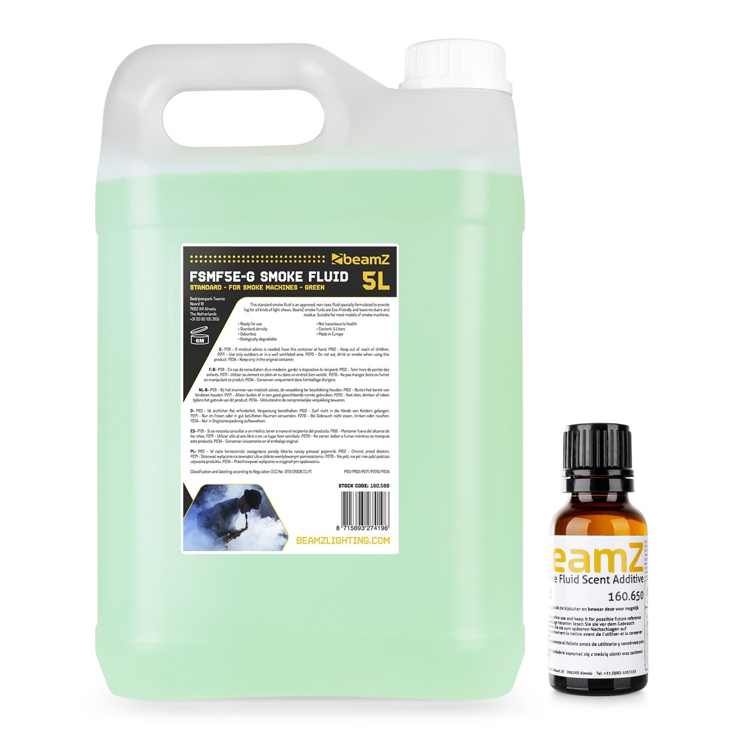 5 Litres Beamz Pro Eco High Quality Smoke Machine Fluid Coconut Scent UK Stock