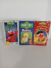 Vintage Sesame Street VHS Lot 3 Elmo Ducky Hospital CTW 90s