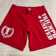Triumph United MMA Fight Shorts Red White Logo Athletic Gym Size 34
