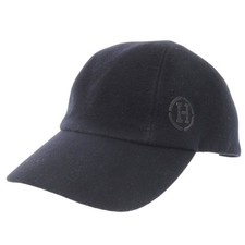 AUTENTICO cappello berretto Hermes blu navy cashmere/acetato