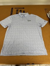 NWT MEN'S ADIDAS POLO, SIZE: L, COLOR: LIGHT BLUE/NAVY M30 