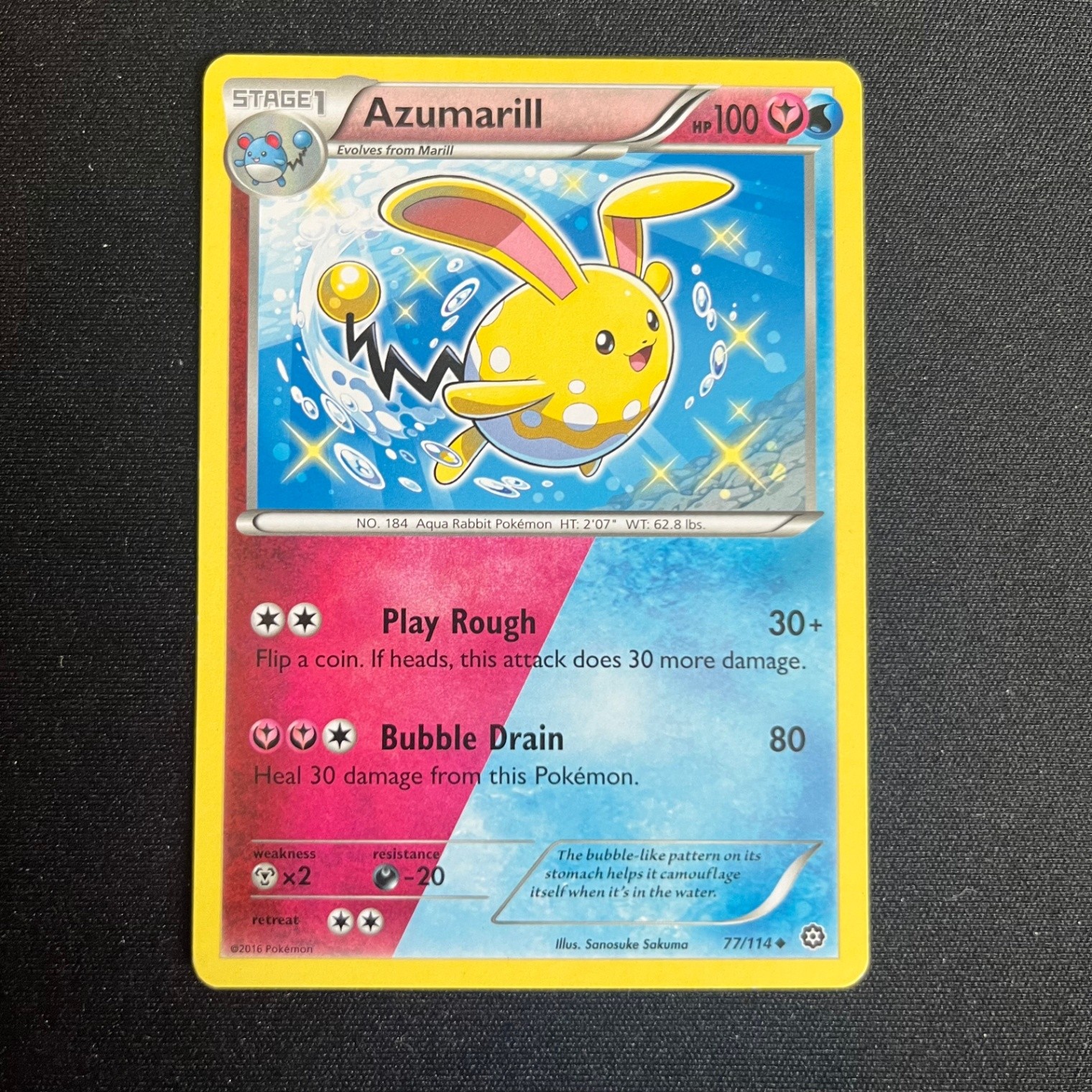 Pokemon TCG- Azumarill Uncommon XY - Steam Siege 77/114 LP