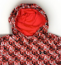 Under Armour Youth Hoodie XL Red All Over Print Logo Loose Fit Pullover Kids UA