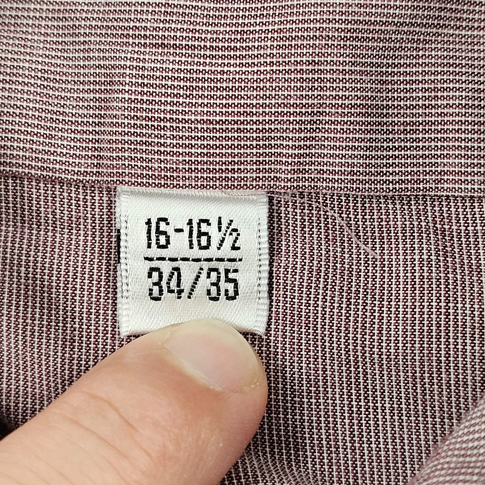 Pierre Cardin Red Long Sleeve Button-Up Dress Shirt Men's 16-16.5 34/35 - Image 4 of 4