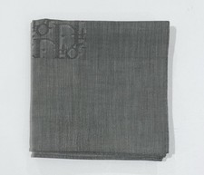 Vintage Handkerchief Man Christian Dior Logo Monogram Pocket Square Cotton 18  
