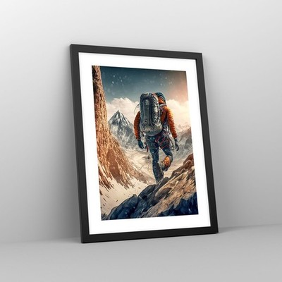 Poster Art Mural 40x50cm - Vue Montagnes Orange - ARTTOR - Décoration Moderne - NEUF