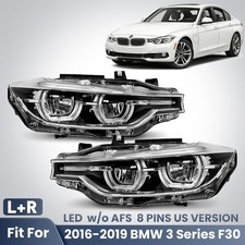 Led Headlight Wo Afs For 2016-2019 Bmw 3 Series F30 320i 340i 330i Lr Pair Set Led Headlight Wo Afs For 2016-2019 Bmw 3 Series F30 320i 340i 330i Lr Pair Set