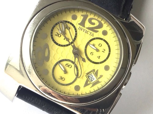 INVICTA Men's “Tessio” Chronograph Watch Model 2137 42mm Yellow Dial New Battery - Picture 13 of 24