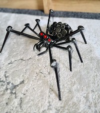 Bespoke Reclaimed Metal Spider Sculpture Gothic Art Ornament Home Decoration