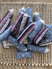 Lot of 24 Handmade Fabric Primitive Country Bowl Fillers Blue Floral Americana