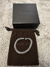 Michael Kors Silver Mesh Park Avenue Crystal Bezel Magnetic Closure