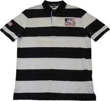Poro Ralph Lauren Men's USA Sailing Graphic Stripe Shirt, Medium