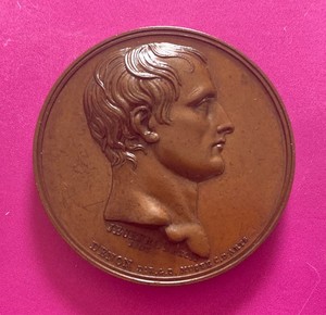 Médaille Française Napoléon à Fontainebleau 2016 - Cuivre Doré Colorisé, 100 Mm