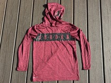 Nike Air Jordan Hoodie Youth Large Red Lightweight Long Sleeve Jumpman Pullover